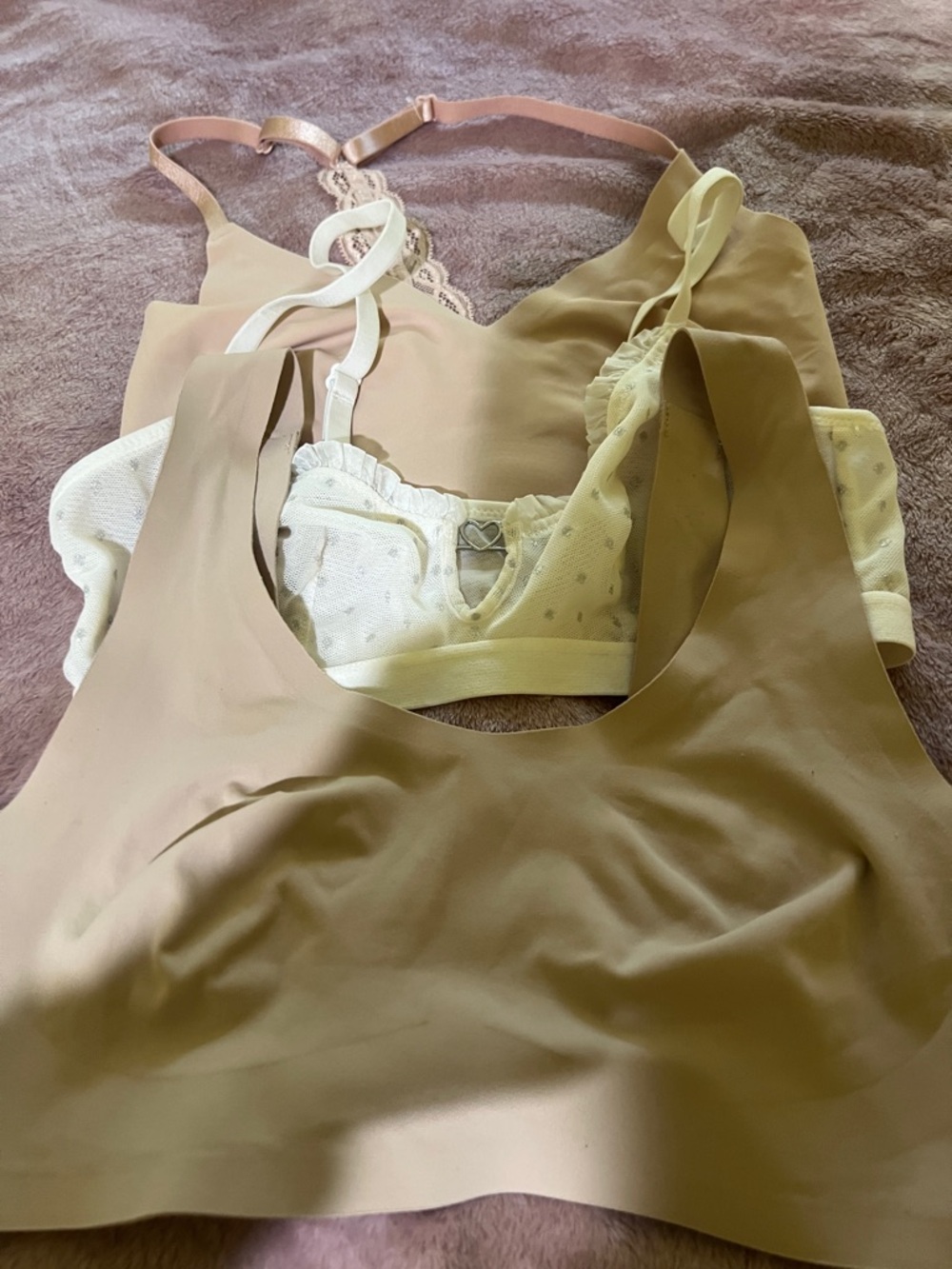 aerie Nude & Cream Wireless Seamless Bralettes Pack